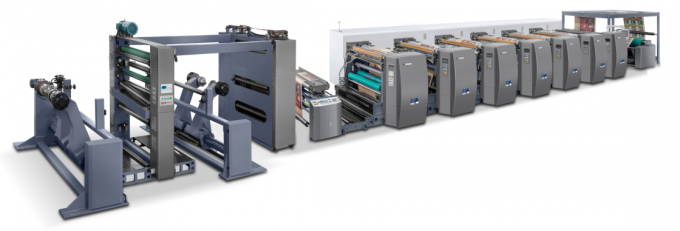 Fully Automatic Kraft Paper Flexo Printer with Water Based Ink 6 Colors Petal Type 0