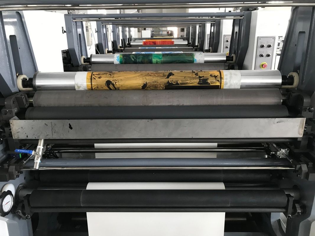 PE Coated Double Flexo Printing Machine with 100mm Web Roller Diameter and UV IR Dryer