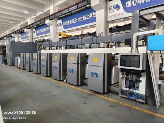 240m/Min Servo Control FM-CS Flexographic Printing Machine with 100mm Web Roller Diameter
